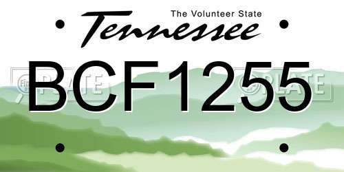 BCF1255 Tennessee License Plate