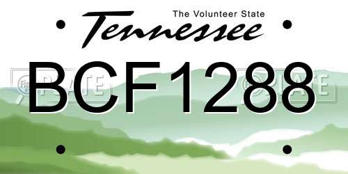 BCF1288 Tennessee License Plate