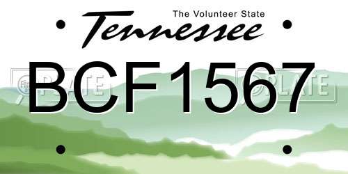 BCF1567 Tennessee License Plate