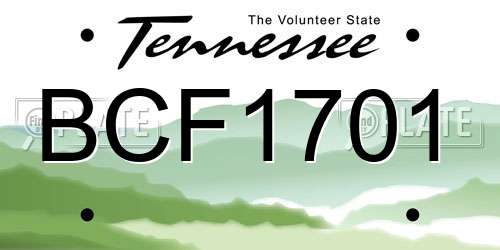 BCF1701 Tennessee License Plate
