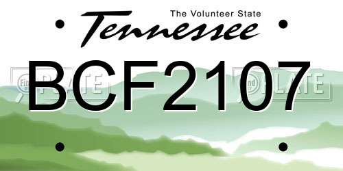 BCF2107 Tennessee License Plate