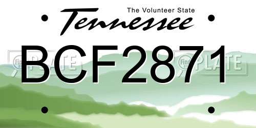BCF2871 Tennessee License Plate