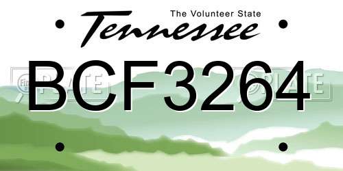 BCF3264 Tennessee License Plate