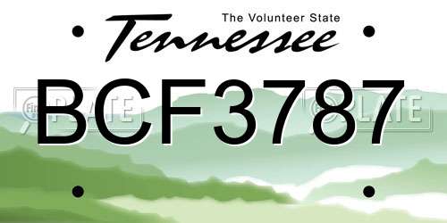 BCF3787 Tennessee License Plate