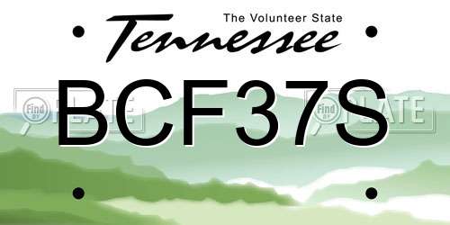 BCF37S Tennessee License Plate