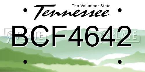 BCF4642 Tennessee License Plate
