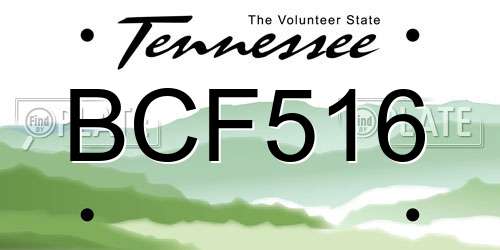 BCF516 Tennessee License Plate