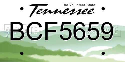 BCF5659 Tennessee License Plate