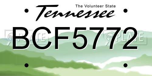 BCF5772 Tennessee License Plate