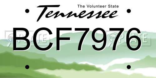 BCF7976 Tennessee License Plate