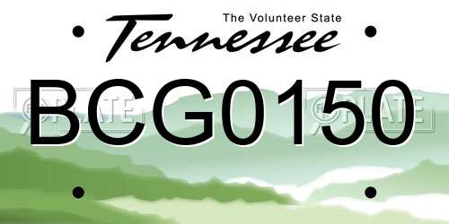 BCG0150 Tennessee License Plate