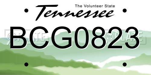BCG0823 Tennessee License Plate