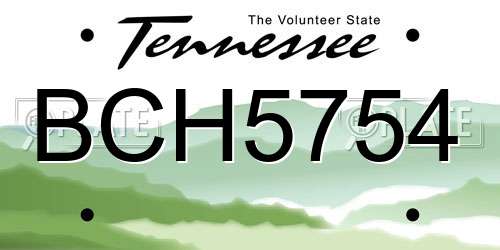 BCH5754 Tennessee License Plate