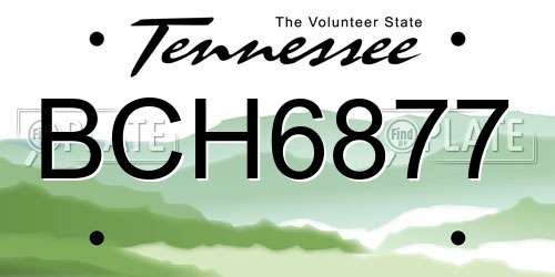BCH6877 Tennessee License Plate