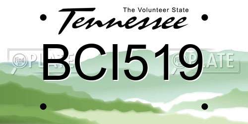 BCI519 Tennessee License Plate