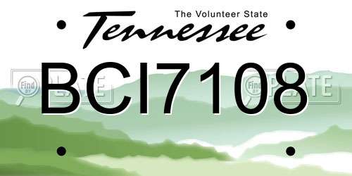 BCI7108 Tennessee License Plate