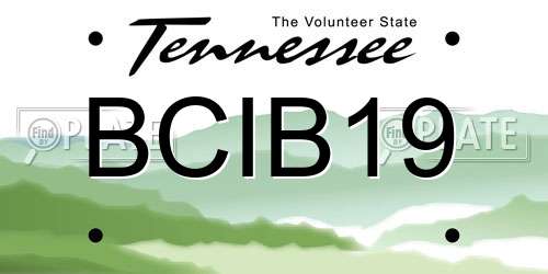 BCIB19 Tennessee License Plate