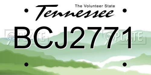 BCJ2771 Tennessee License Plate