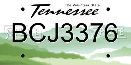 BCJ3376 Tennessee License Plate