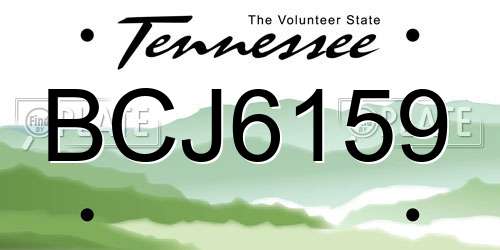 BCJ6159 Tennessee License Plate