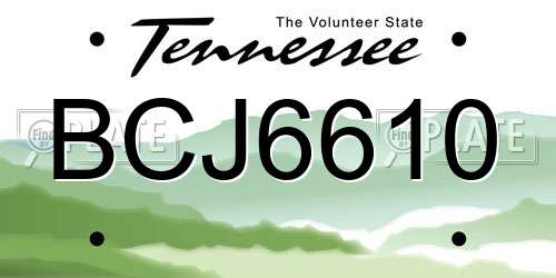 BCJ6610 Tennessee License Plate