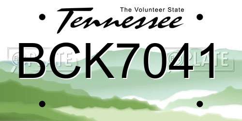 BCK7041 Tennessee License Plate