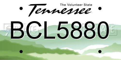 BCL5880 Tennessee License Plate