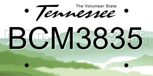 BCM3835 Tennessee License Plate
