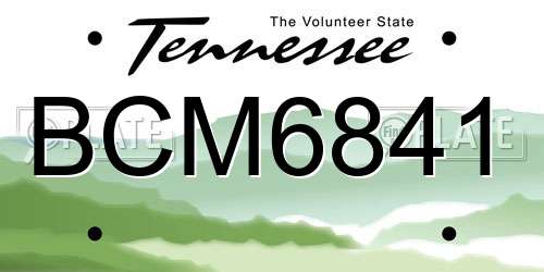BCM6841 Tennessee License Plate