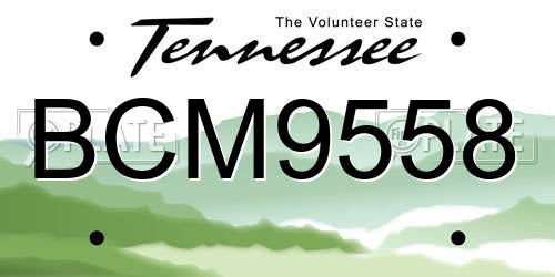 BCM9558 Tennessee License Plate