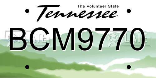 BCM9770 Tennessee License Plate