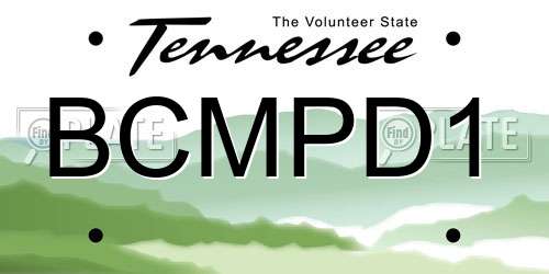 BCMPD1 Tennessee License Plate