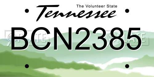 BCN2385 Tennessee License Plate