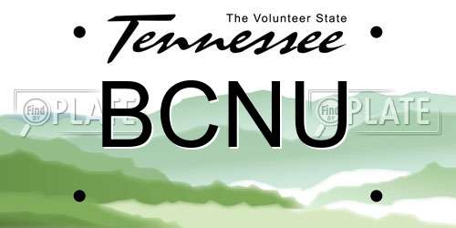 BCNU Tennessee License Plate