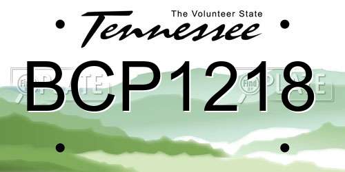 BCP1218 Tennessee License Plate