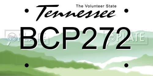BCP272 Tennessee License Plate