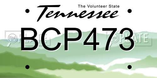 BCP473 Tennessee License Plate