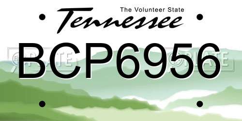 BCP6956 Tennessee License Plate