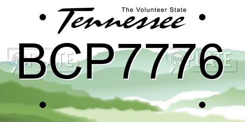 BCP7776 Tennessee License Plate