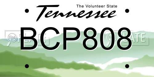 BCP808 Tennessee License Plate