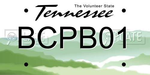 BCPB01 Tennessee License Plate