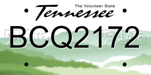BCQ2172 Tennessee License Plate