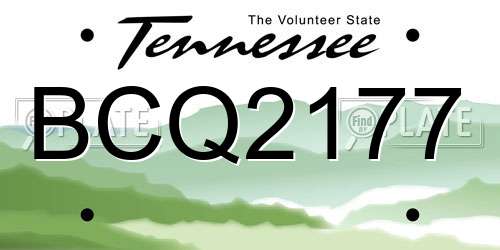 BCQ2177 Tennessee License Plate
