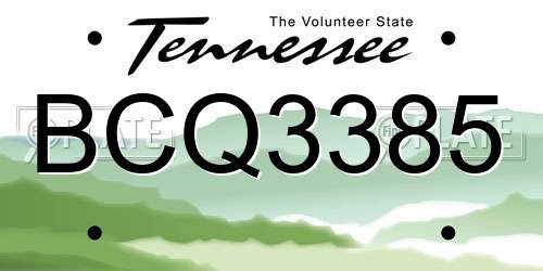 BCQ3385 Tennessee License Plate