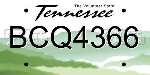 BCQ4366 Tennessee License Plate
