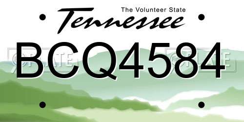 BCQ4584 Tennessee License Plate