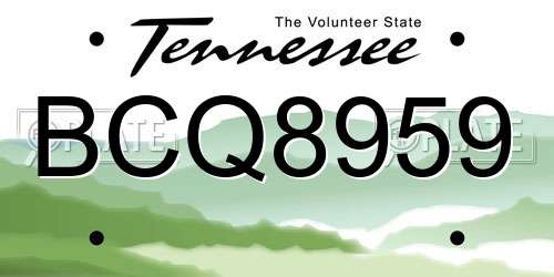 BCQ8959 Tennessee License Plate