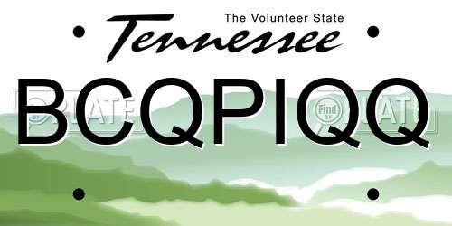 BCQPIQQ Tennessee License Plate