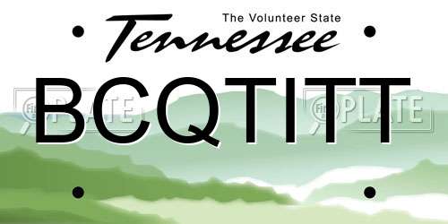 BCQTITT Tennessee License Plate