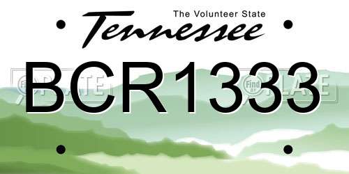 BCR1333 Tennessee License Plate